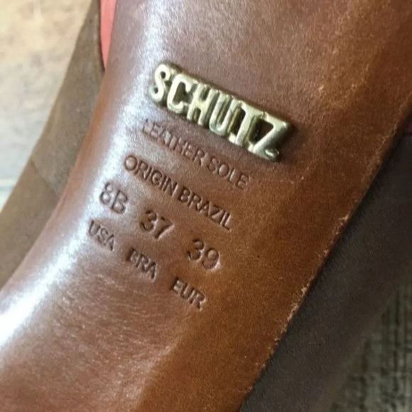 Schultz Closed High Heel Nubuck Capuccino Shoes Women's 8B  Slip On‎ - Picture 8 of 11
